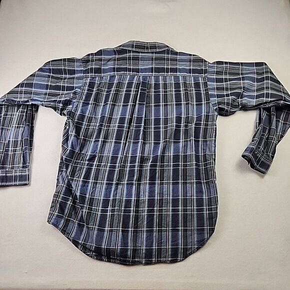 Patagonia Mens Organic Cotton Long Sleeve Button Down Shirt Medium Blue Plaid - Picture 8 of 10